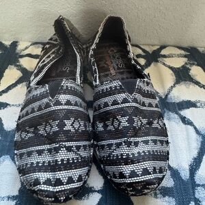 Skechers Black and White Patterned Flats
